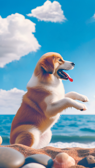 海边的狗狗
