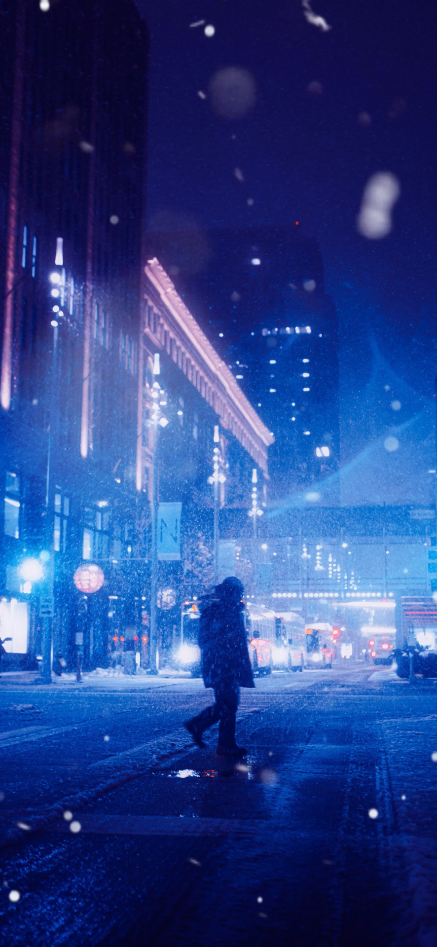 手機聊天背景圖片冬日的夜