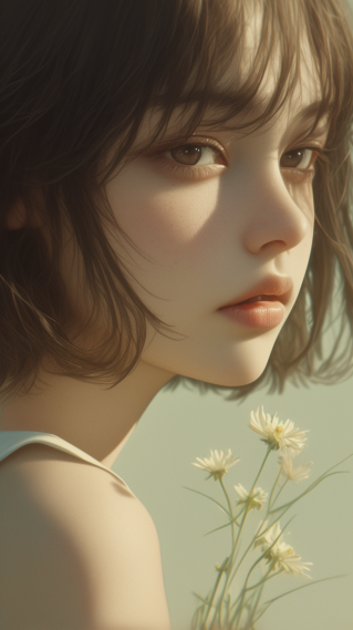 阳光鲜花女孩