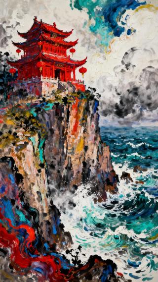 悬崖边的红房子