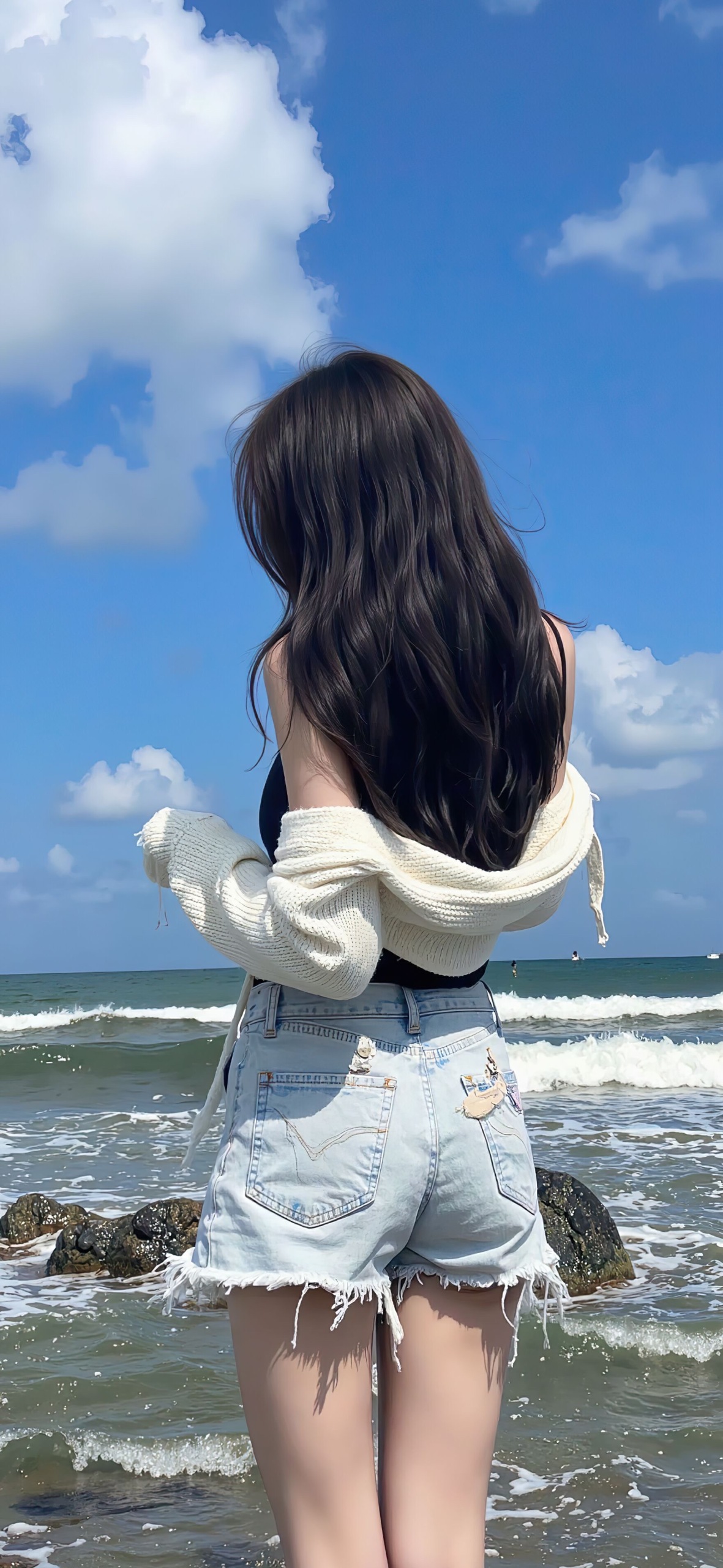 美女背影