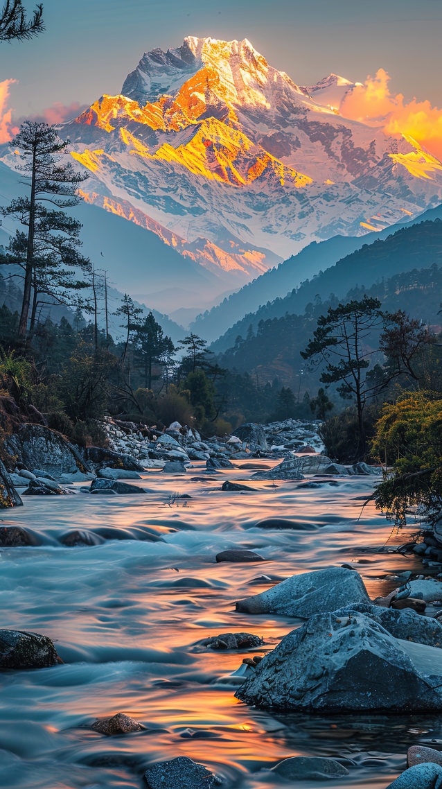 山间溪流