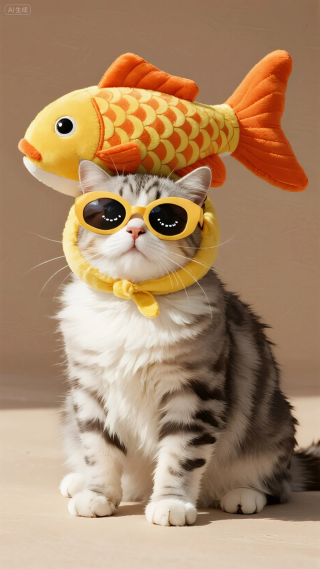 鱼头套小猫