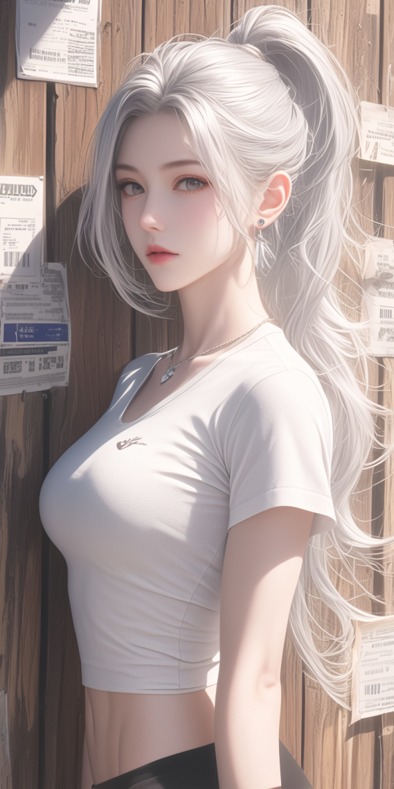 高馬尾銀髮女孩
