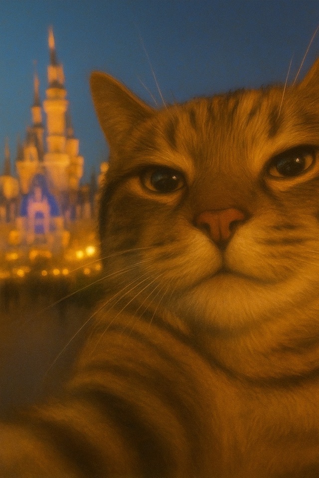 迪士尼逛街猫咪