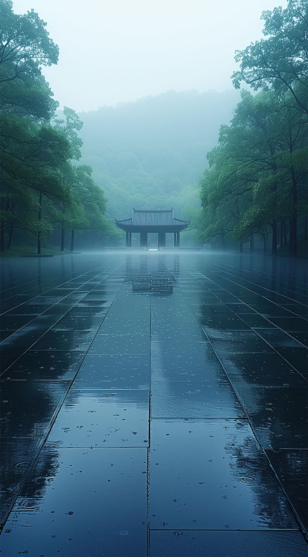 雨天的山林