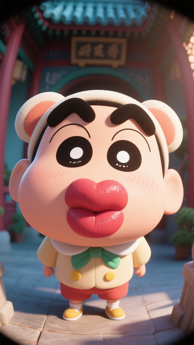 香肠嘴蜡笔小新的吻