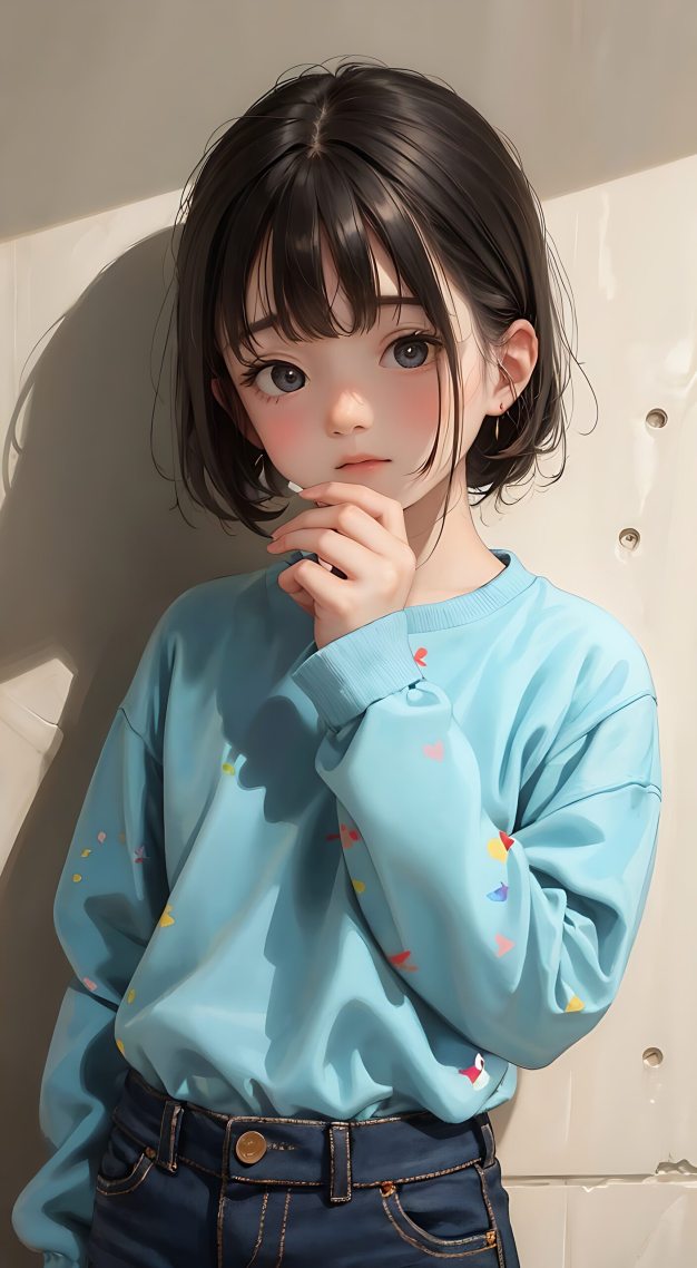 短发女孩(小清新手机静态壁纸) - 小清新手机壁纸下载 - 元气壁纸