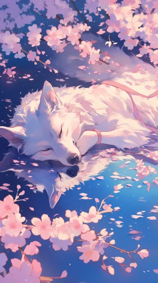 白狐与樱花