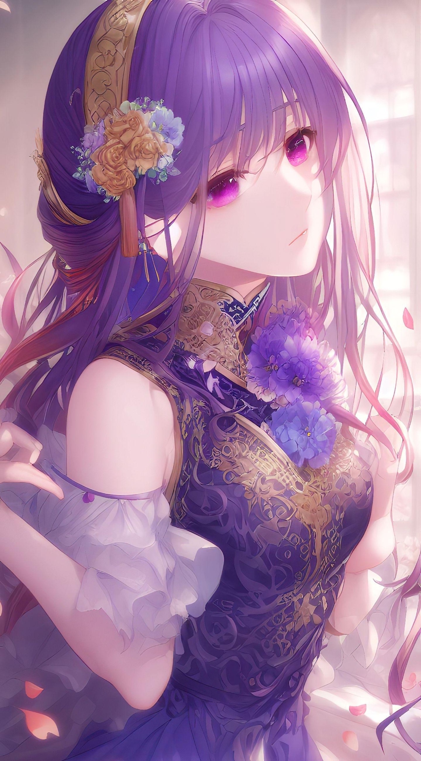 紫色美少女