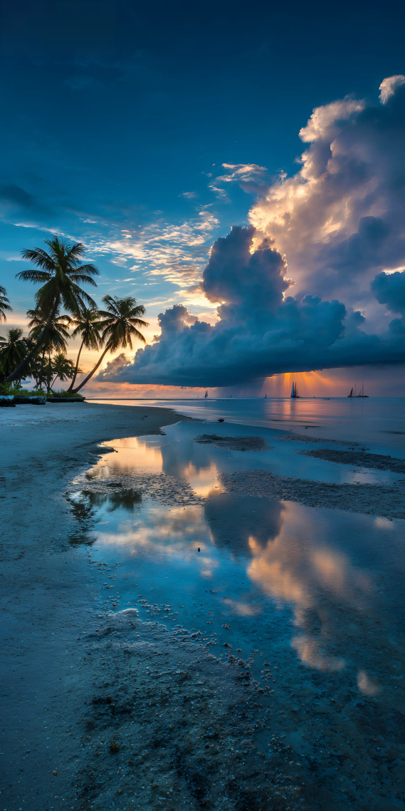 海与云的黄昏诗