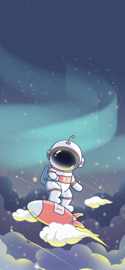 手機屏幕圖片壁紙太空人-主題黑夜