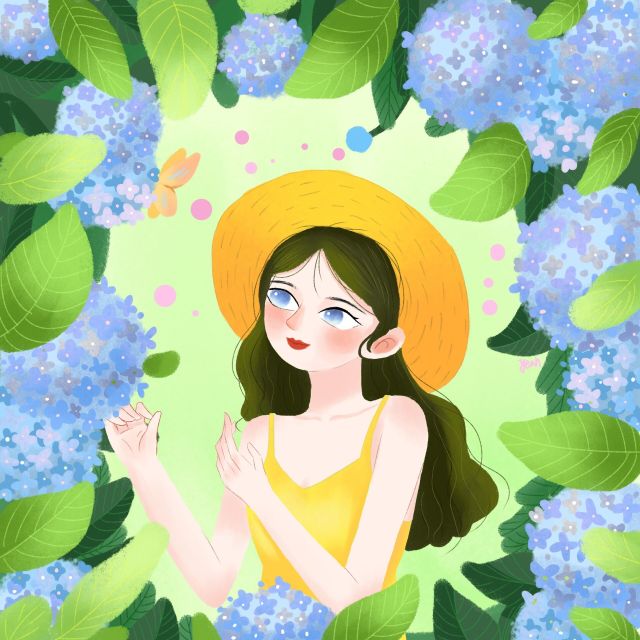繡球花女孩