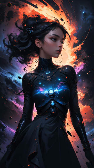AI生成图-星空少女
