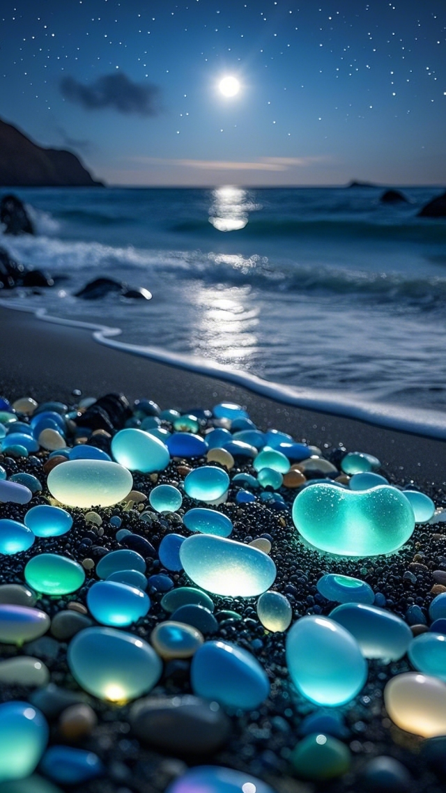 夜晚海滩