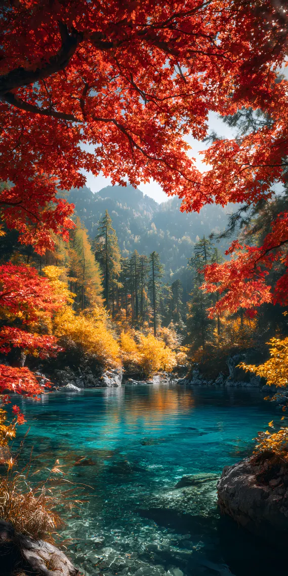 秋日湖畔