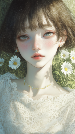 阳光鲜花美女