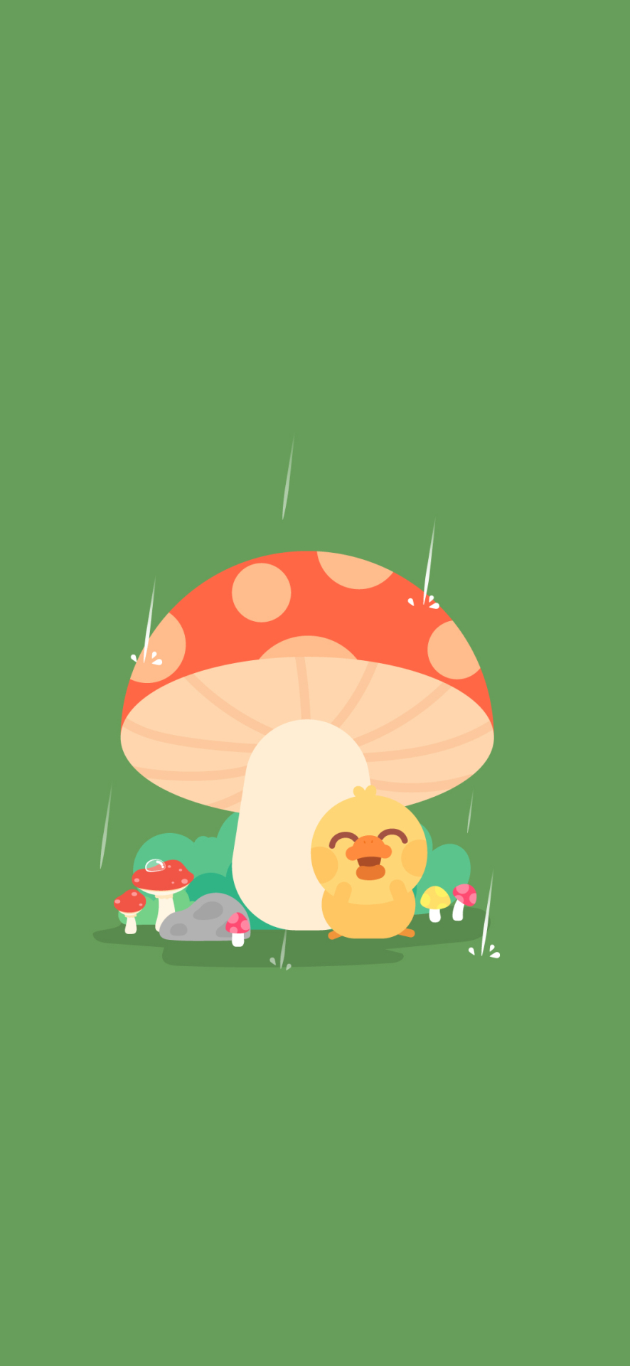 下雨天简约绿色护眼