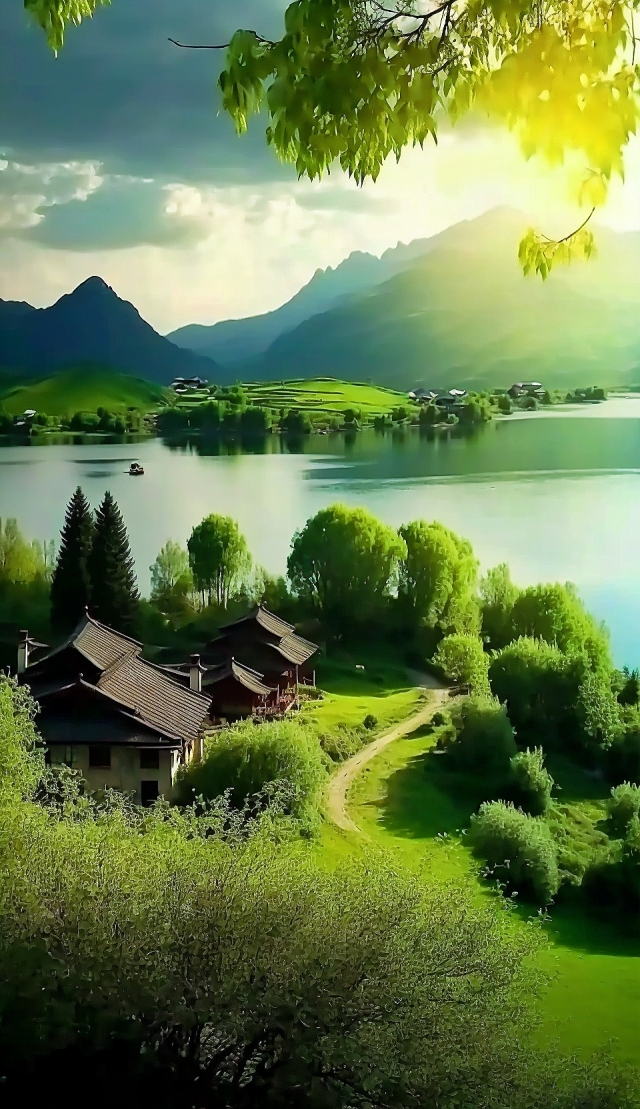湖边