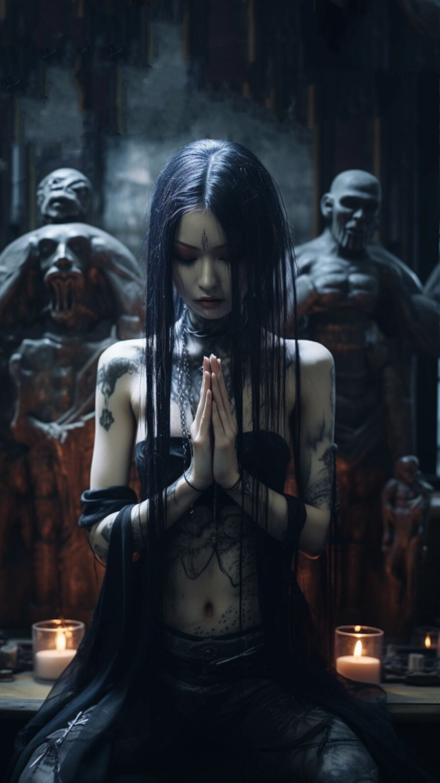 暗黑系纹身美女