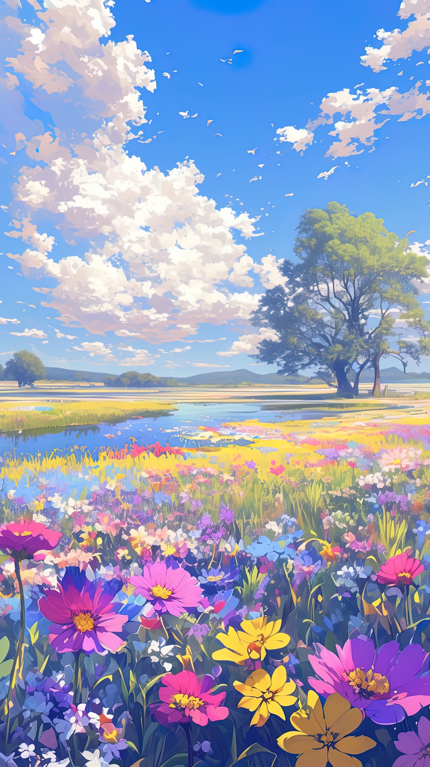 彩色森林花海