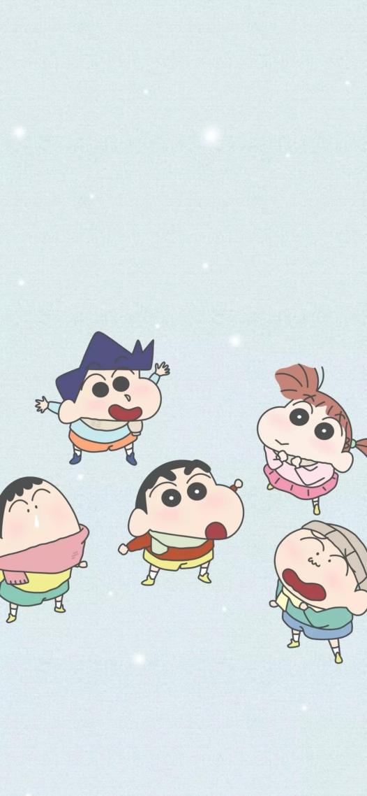 蜡笔小新和五个人的合照