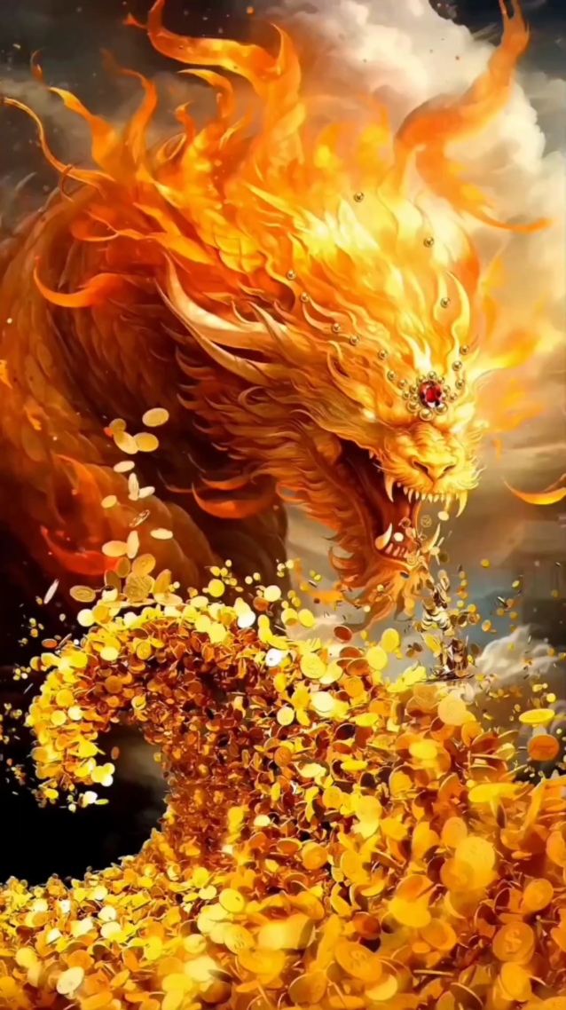 神龙在天4k发财壁纸