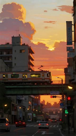 城市黄昏