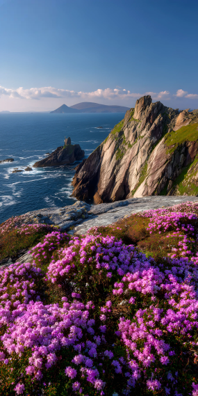 崖边花海，与海同色