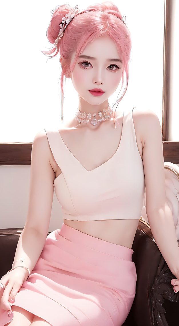 粉色美女