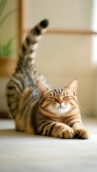 猫咪伸懒腰