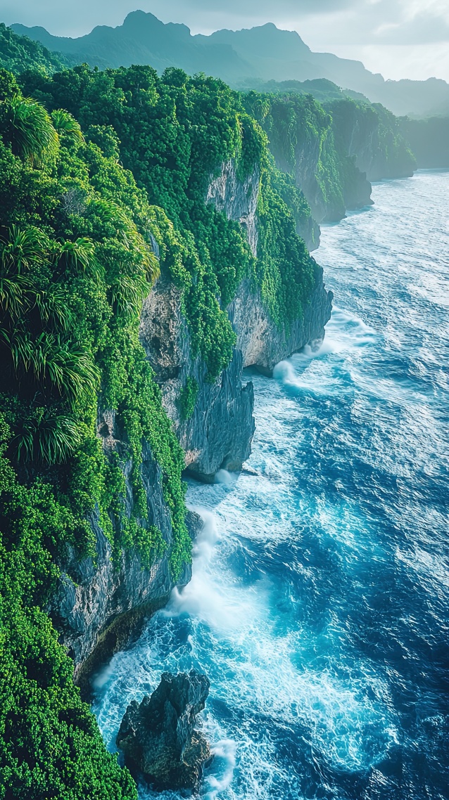 绿色海岛悬崖海岸