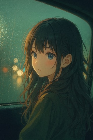 雨夜车窗