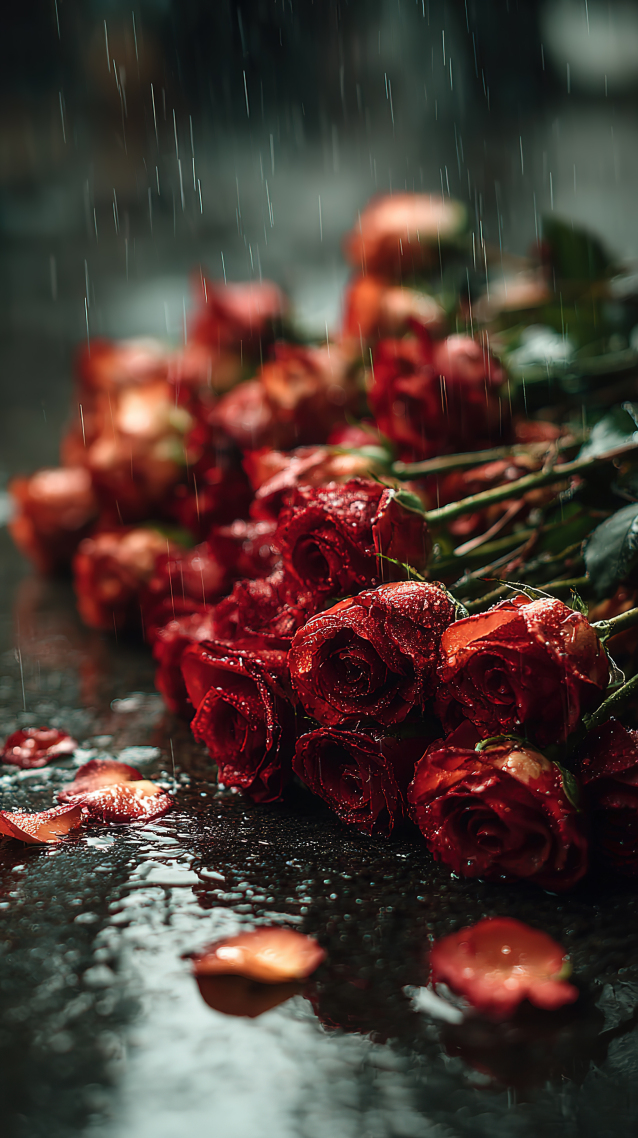 雨中玫瑰