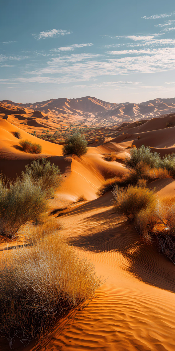 沙海无垠，落日熔金