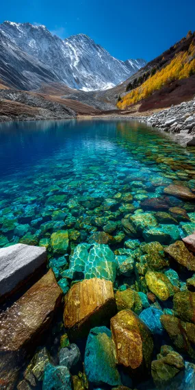 雪巅下的琉璃湖