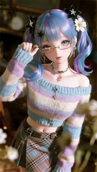 可爱的双马尾美少女