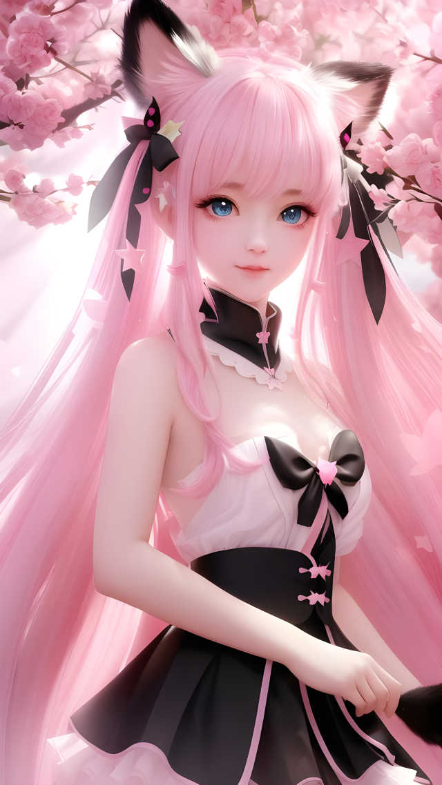 粉色頭髮少女