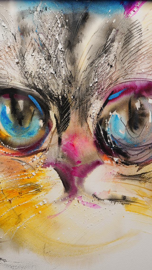 水彩画大花猫，林晨曦《猫先生》
