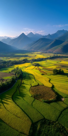 山川织锦 ，田园如画