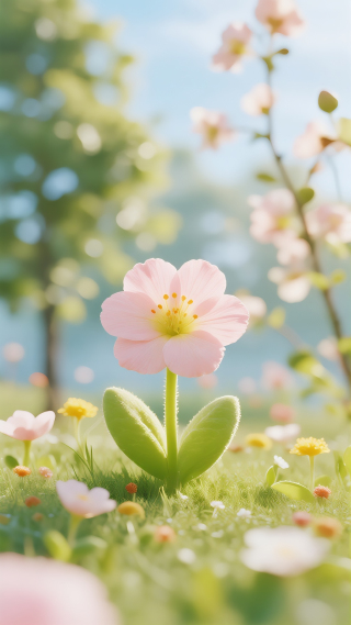 一朵粉色小花