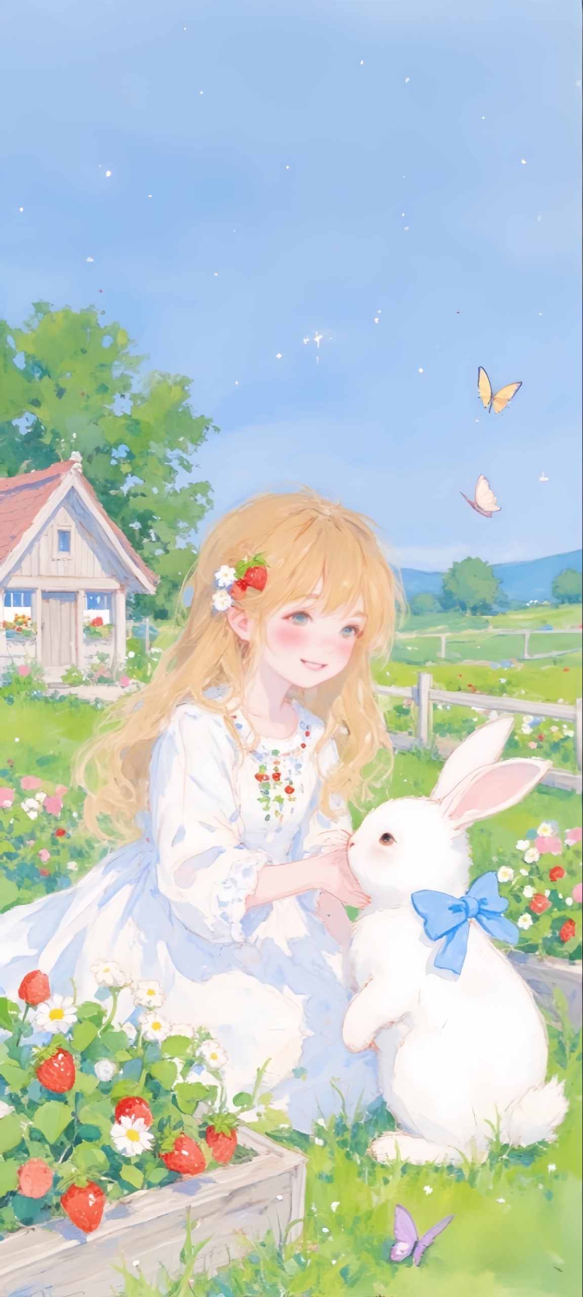 少女·白兔·花蝶漫舞