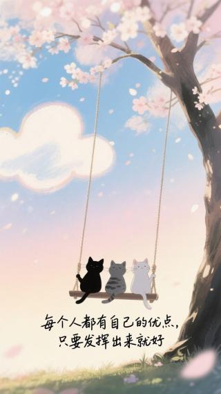 秋千上小猫