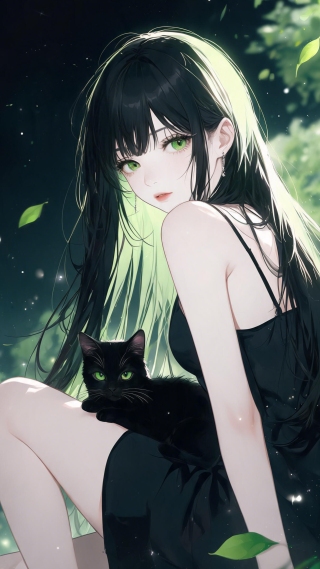 黑色长发女孩
