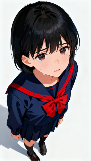 哭泣的水手服少女