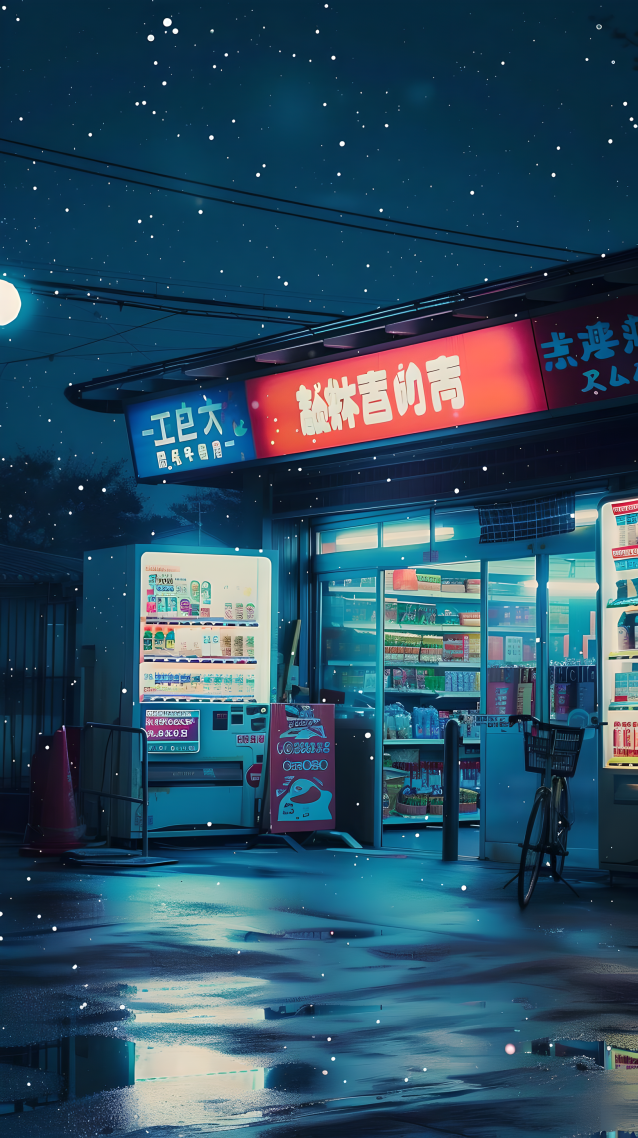 夜晚日系超市