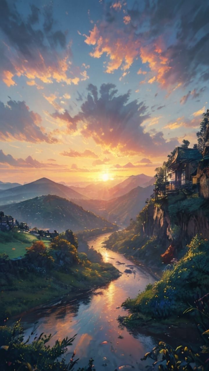 山河夕陽