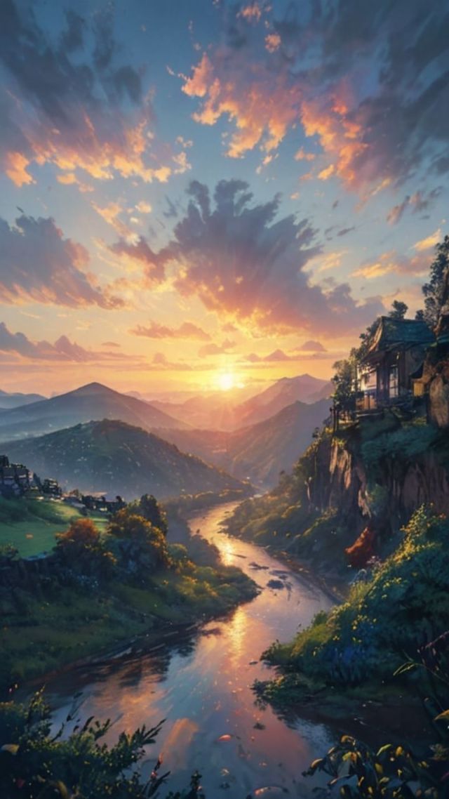 山河夕阳