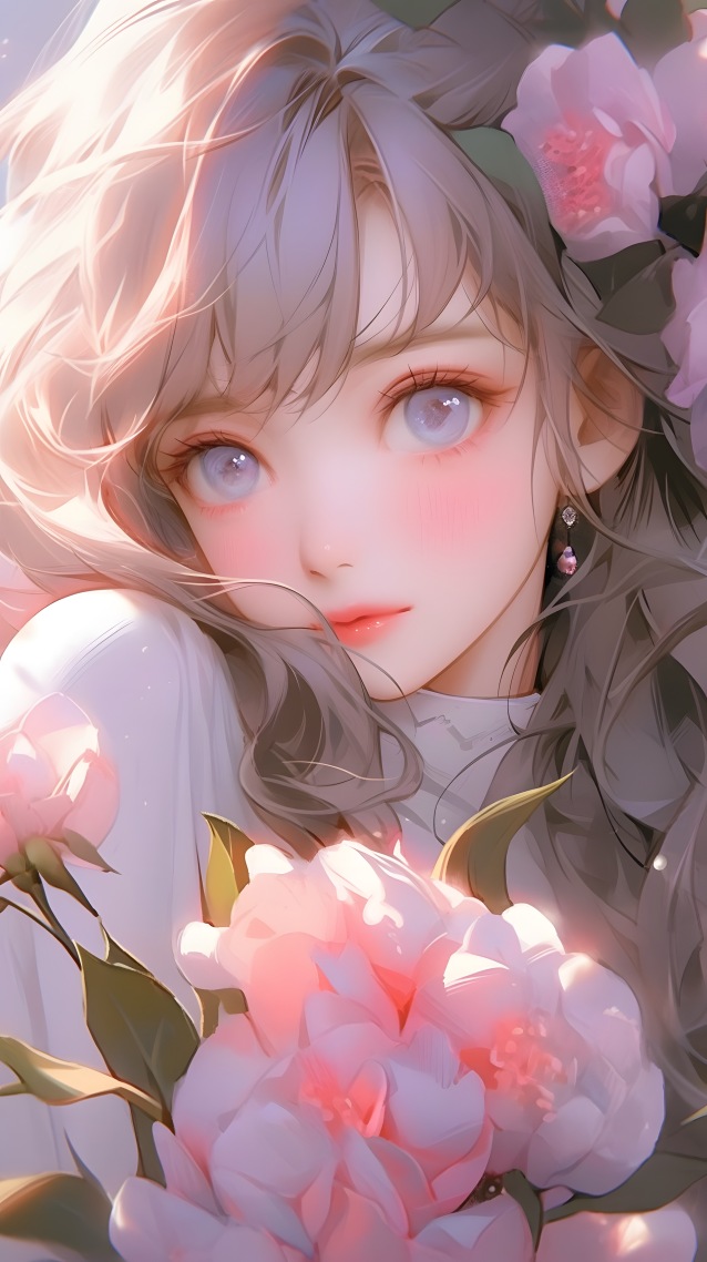 清纯可爱粉色系美女