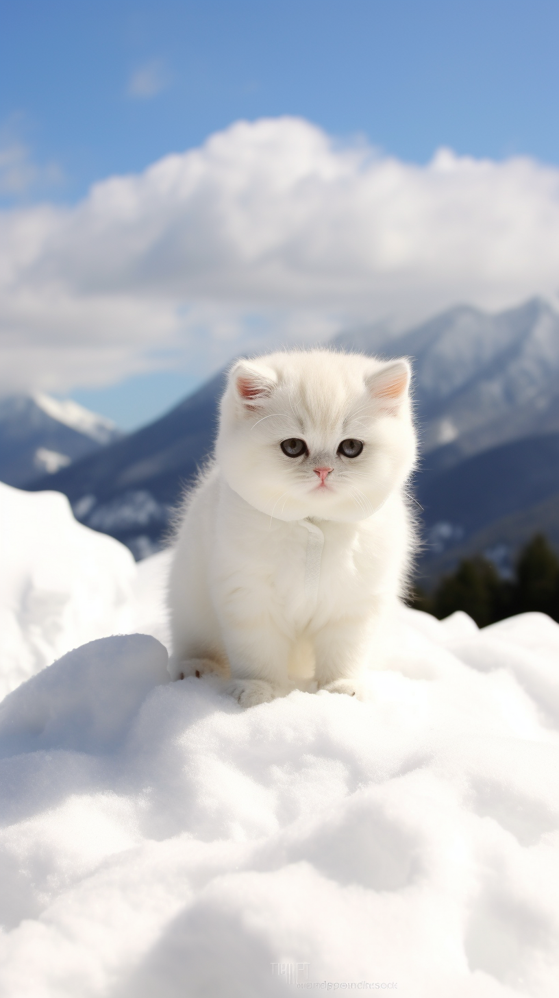 雪地上的猫猫
